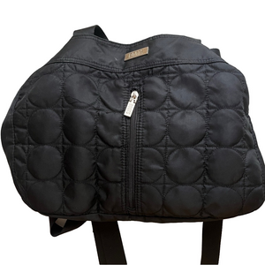 Roots Canada Black Quilted Nylon Crossbody Shoulder Bag